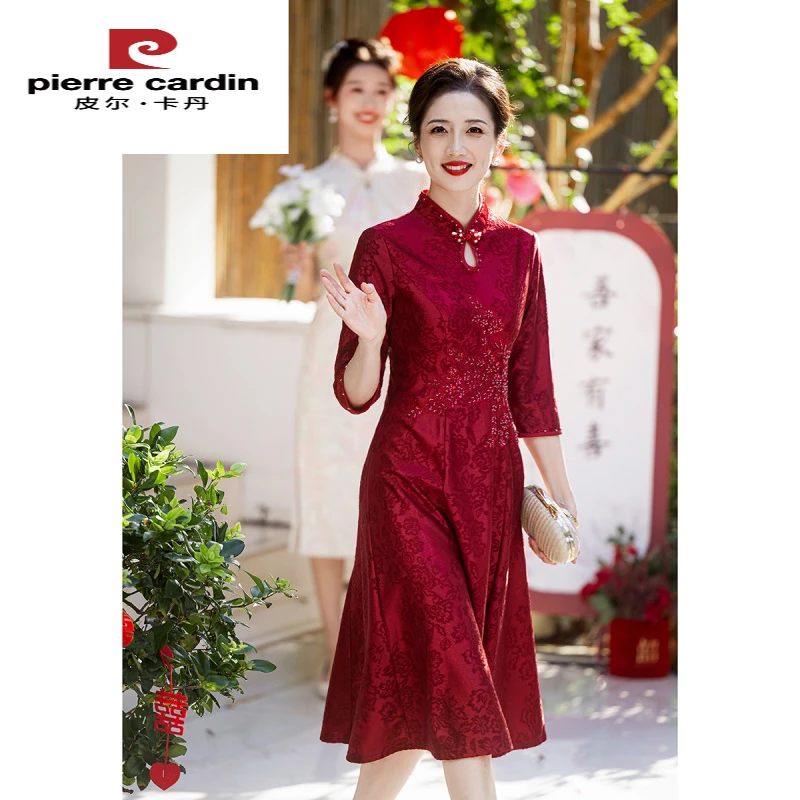 皮尔卡丹旗袍敬酒服喜婆婆婚宴装新款新款结婚礼服妈妈高端高贵摆