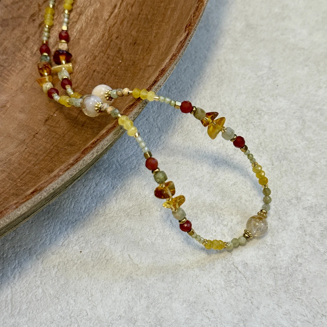 钛钢项链 【金盏】原创设计小众民族风项链复古钛钢颈链坠链