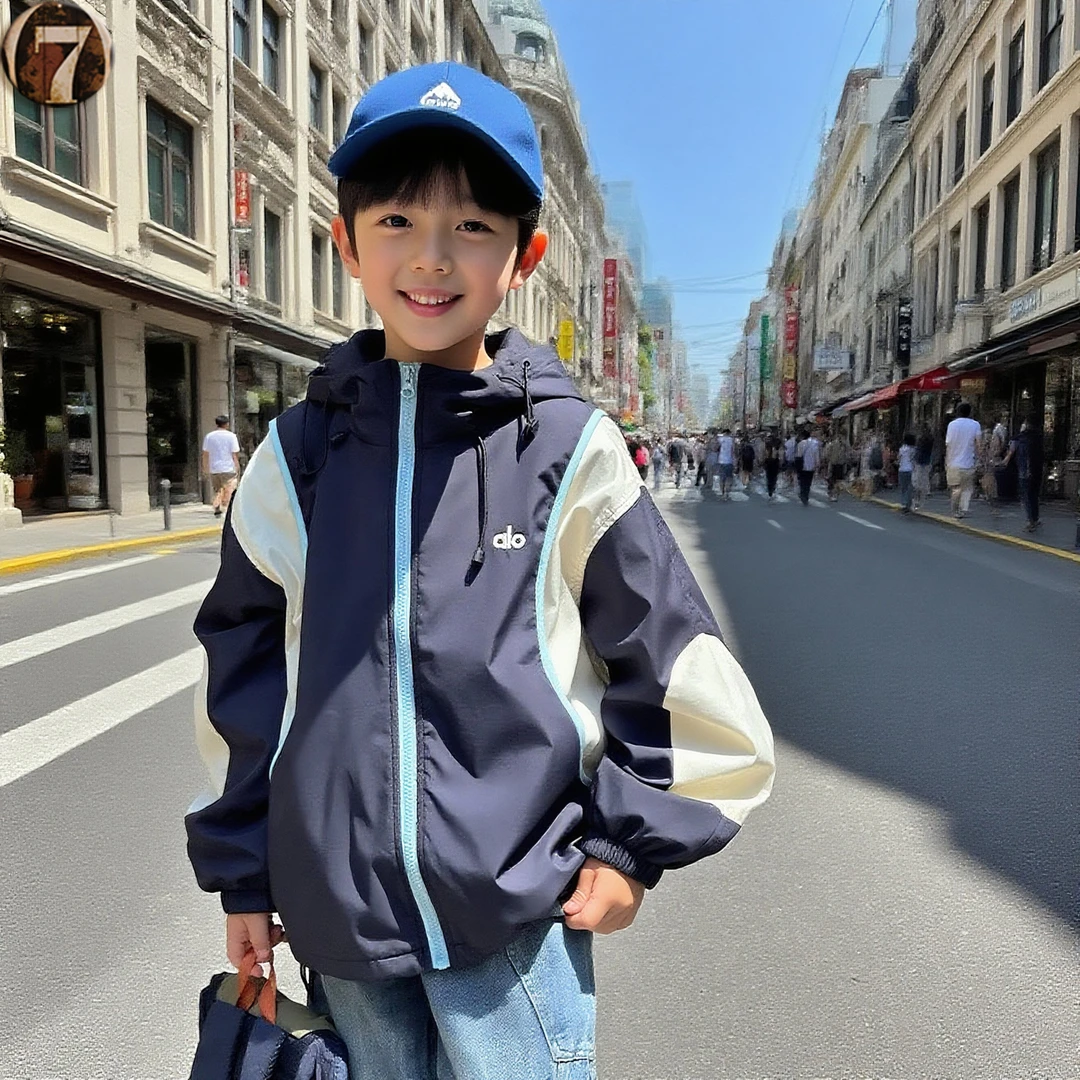 男童春秋款外套2025新款儿童韩版宽松连帽上衣男孩秋季休闲冲锋衣