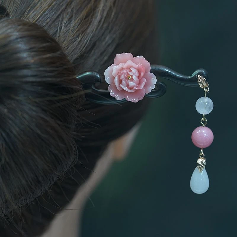 发簪子古风流苏簪汉服头饰手工简约22cm超长盘发旗袍