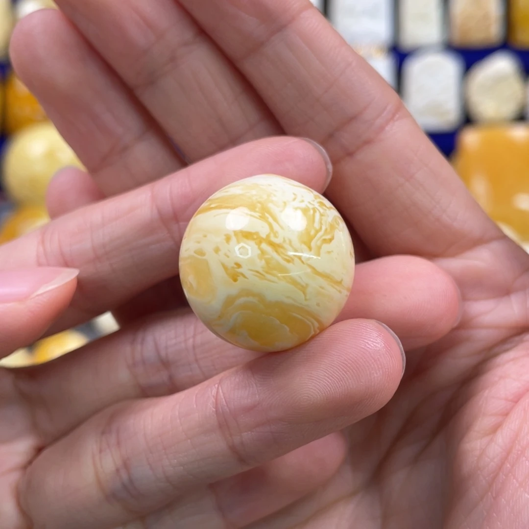 蜜蜡裸石未镶嵌琥珀蜜蜡珠子卡23.3mm