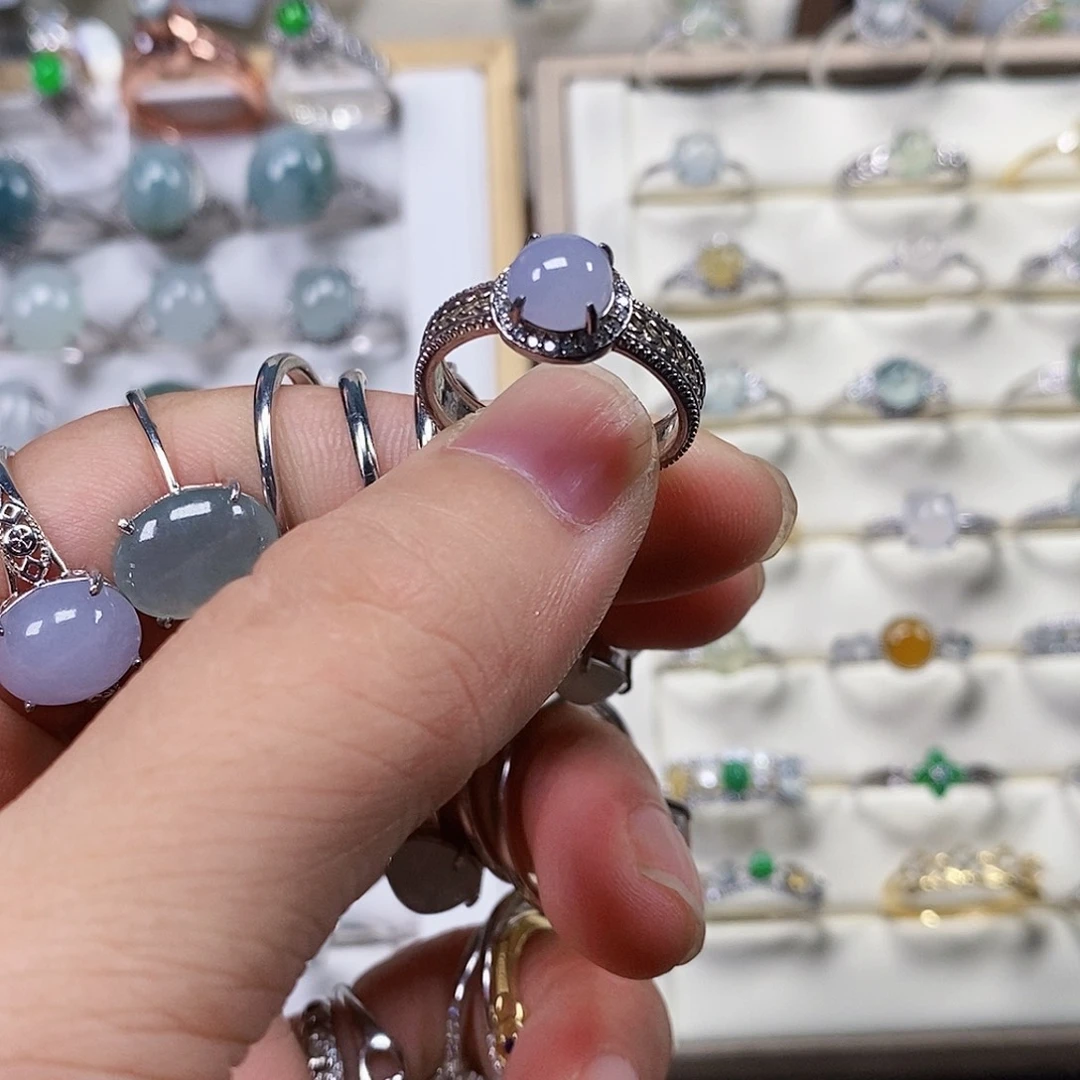 银S925镶嵌戒指翡翠