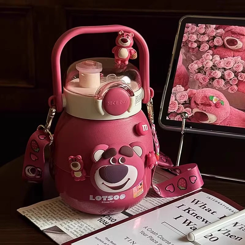 英国【轻奢】CoopKoop 【可爱草莓熊】316不锈钢保温杯大容量吸管水杯