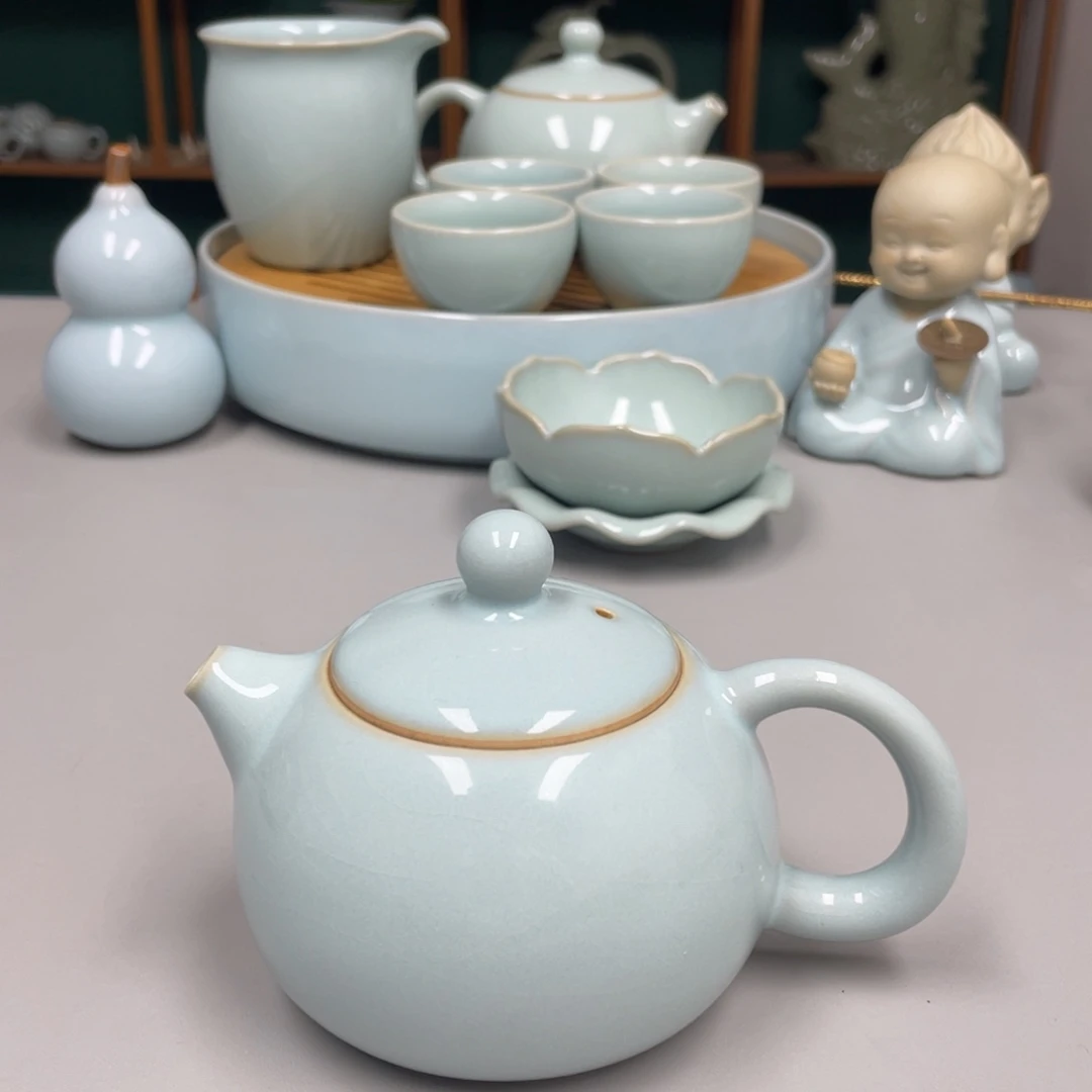 马***依瓷天青色瑕张君老师西施壶