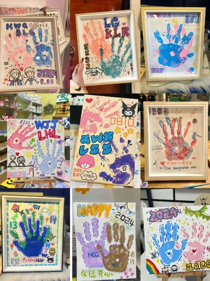 情侣手印相框纪念diy手工制作手掌印520七夕情人节礼物送闺蜜