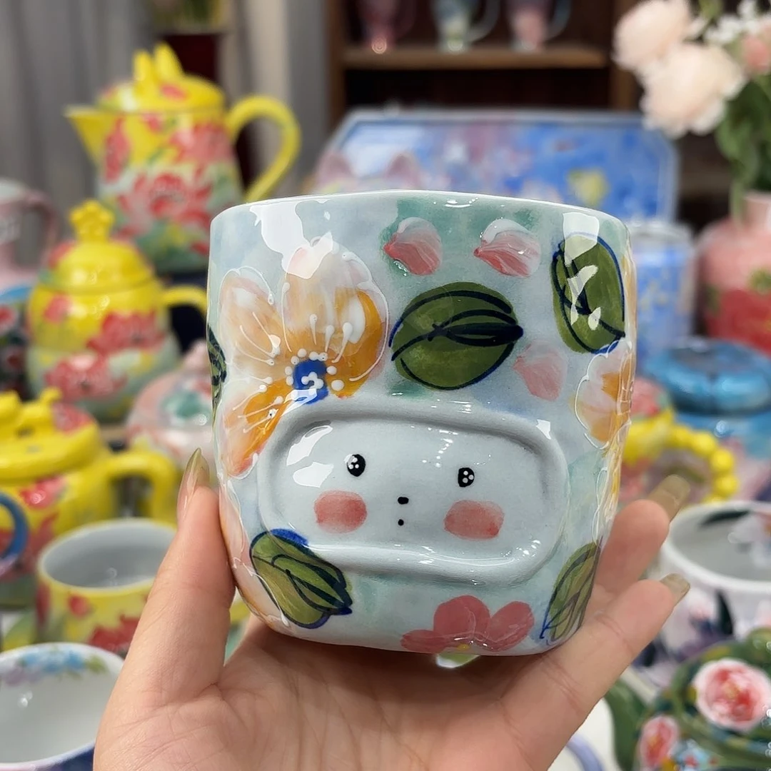 景德镇手绘高温釉下彩陶瓷茶具
