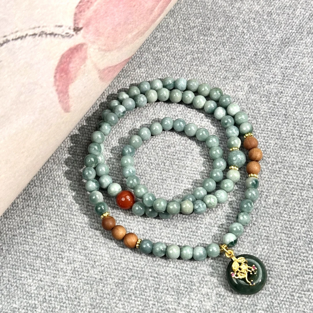 B09翡翠手链一眼沦陷时尚清冷高级感