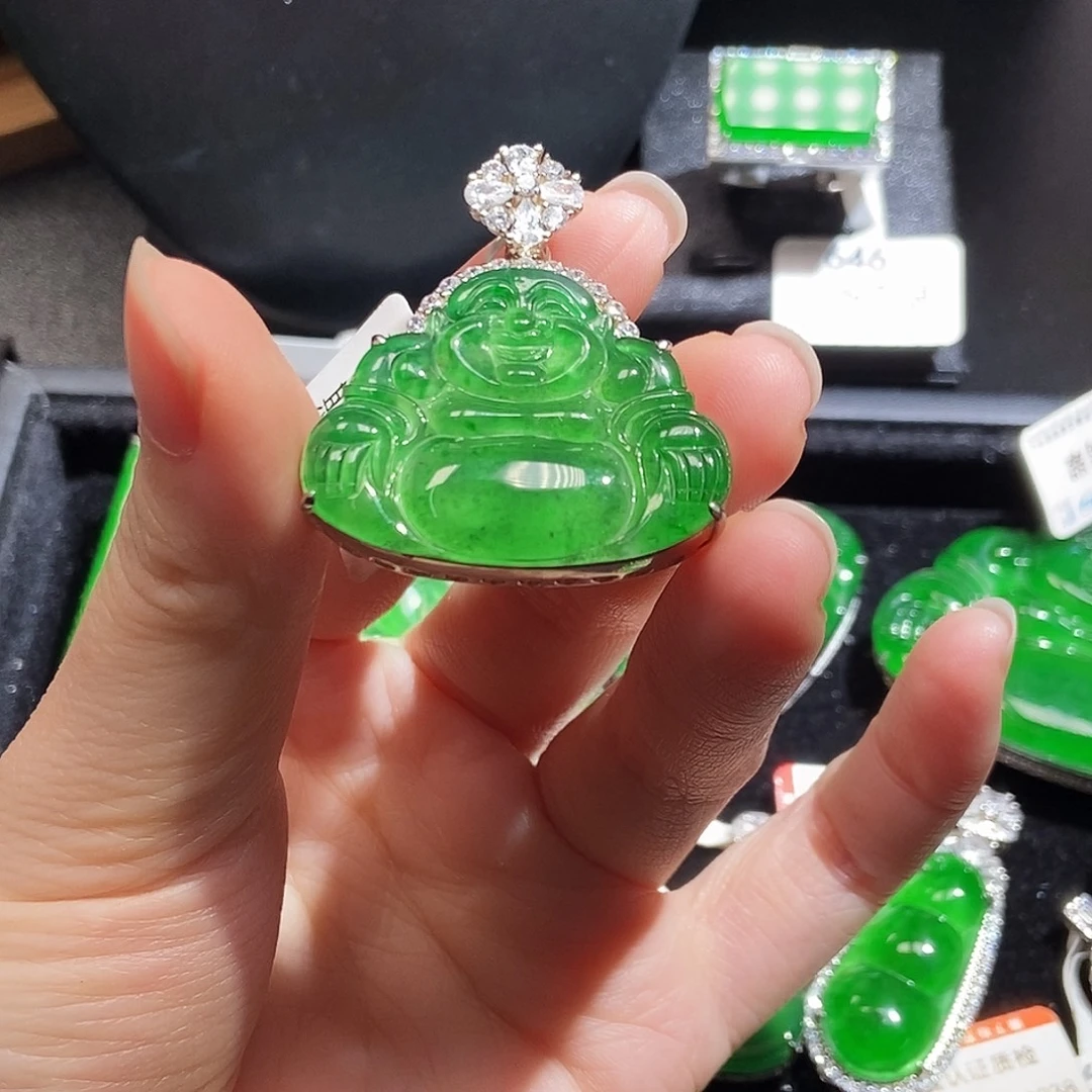 翡翠银S925镶嵌吊坠(不含链)