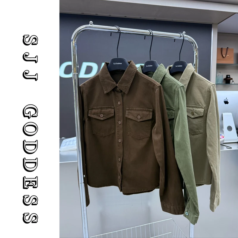 【娇娇私服定制】新款简约百搭长袖牛仔衬衫外套80221#