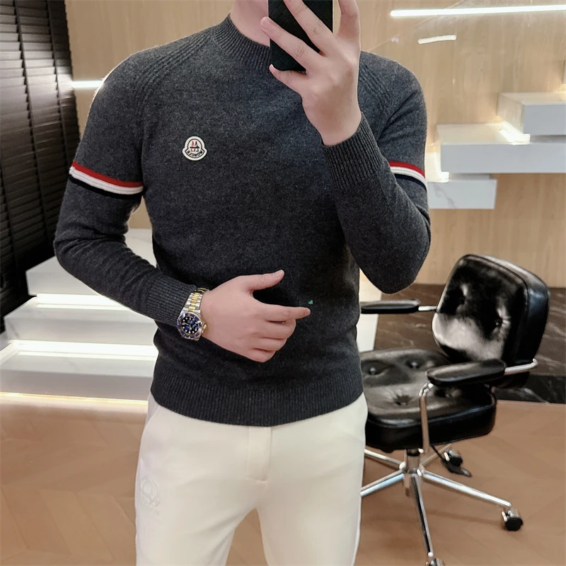 CCXX.高端简约男士加厚保暖羊毛针织打底衫长袖毛衣2025秋冬新款