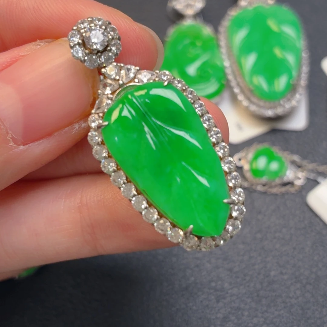 翡翠银S925镶嵌吊坠(不含链)