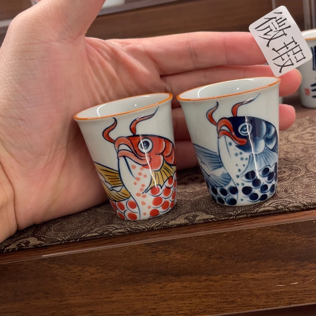 釉下手绘茶具微瑕