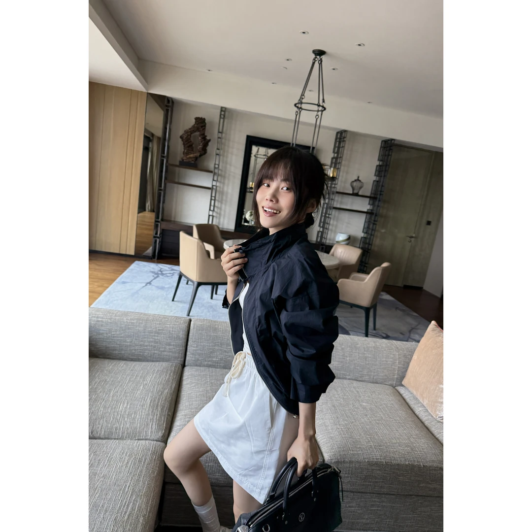 井迪儿【从容不迫】全棉美式酷帅短款薄夹克立领猪鼻扣上衣外套