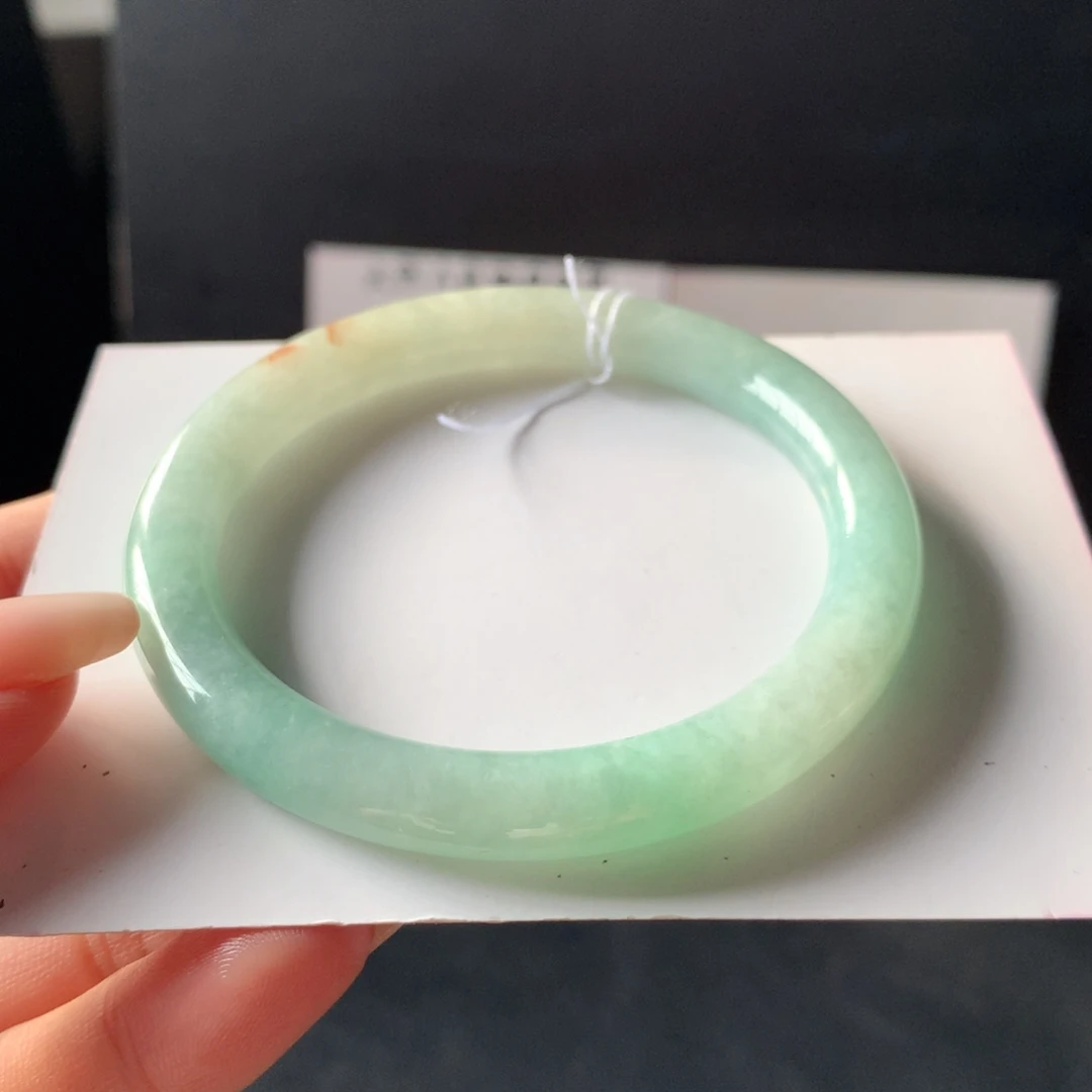 晨***土翡翠未镶嵌手镯53.3-7.6-7.7