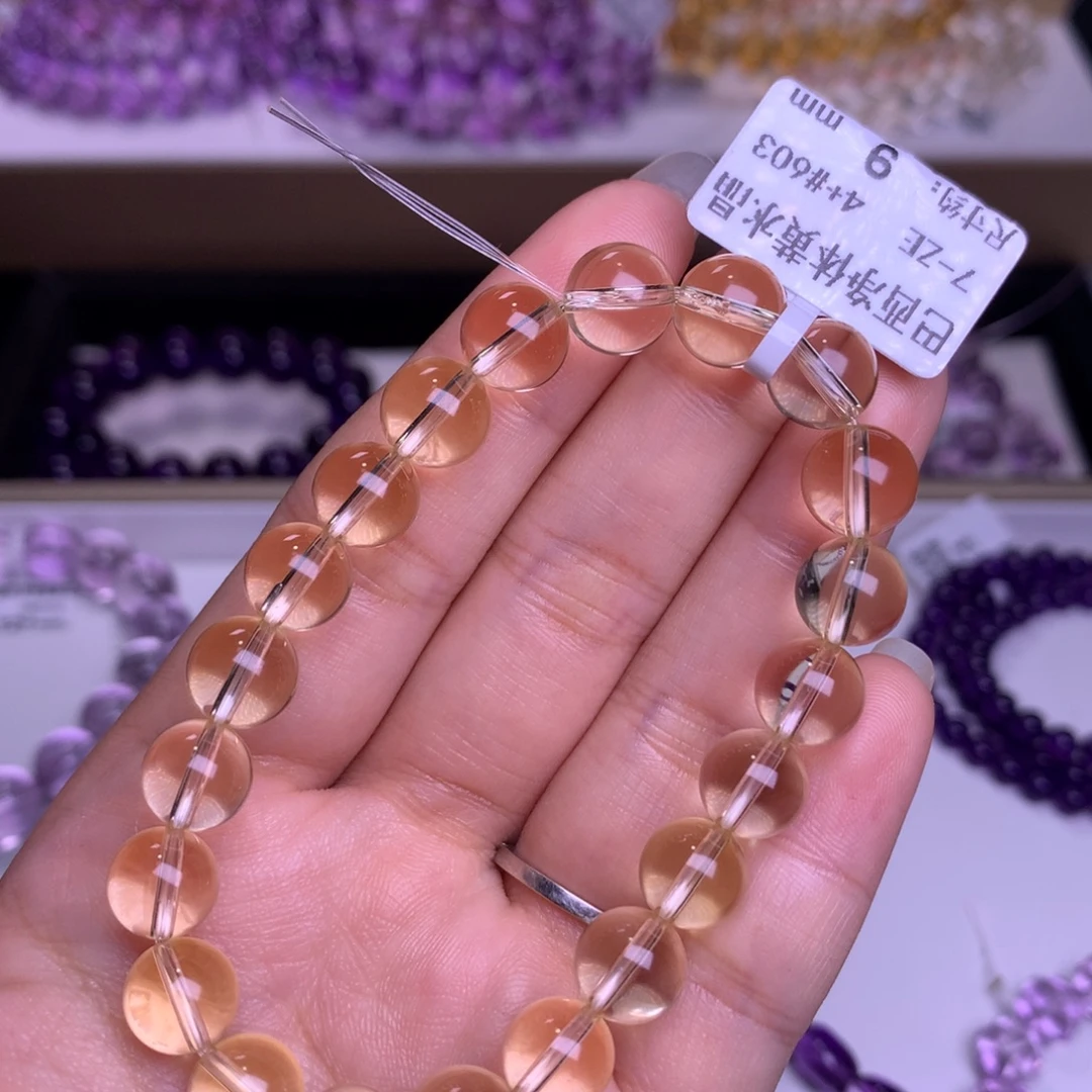 紫晶手链未镶嵌净体巴西黄水晶