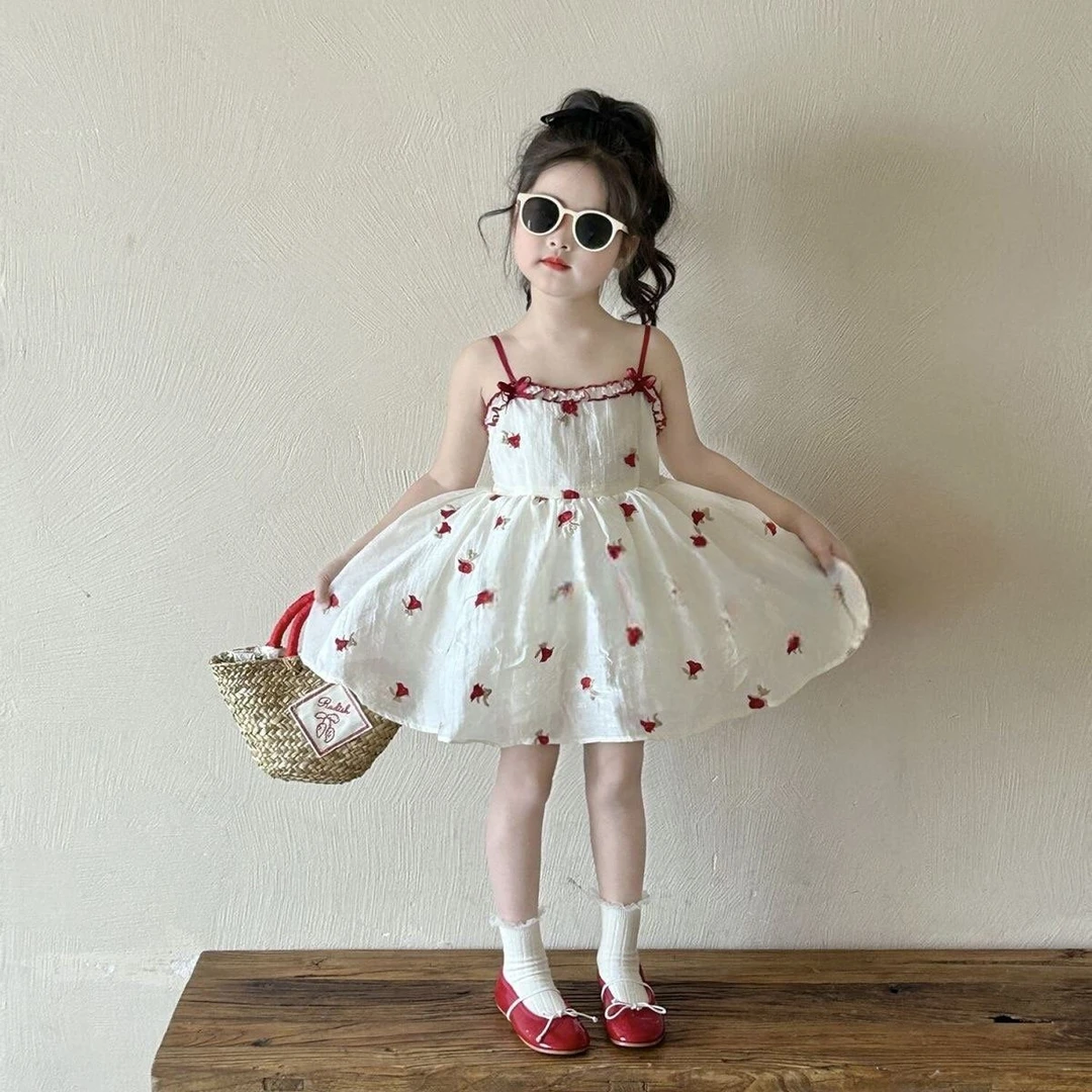 夏装宝宝洋气甜美韩版女童夏季新款无袖吊带裙童装中国大