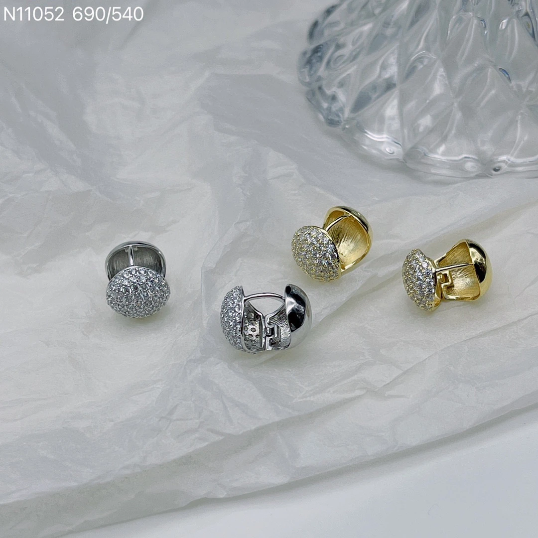 铜合金莫桑石耳饰 复古宫廷风铜合金耳饰轻奢简约精致耳环11052