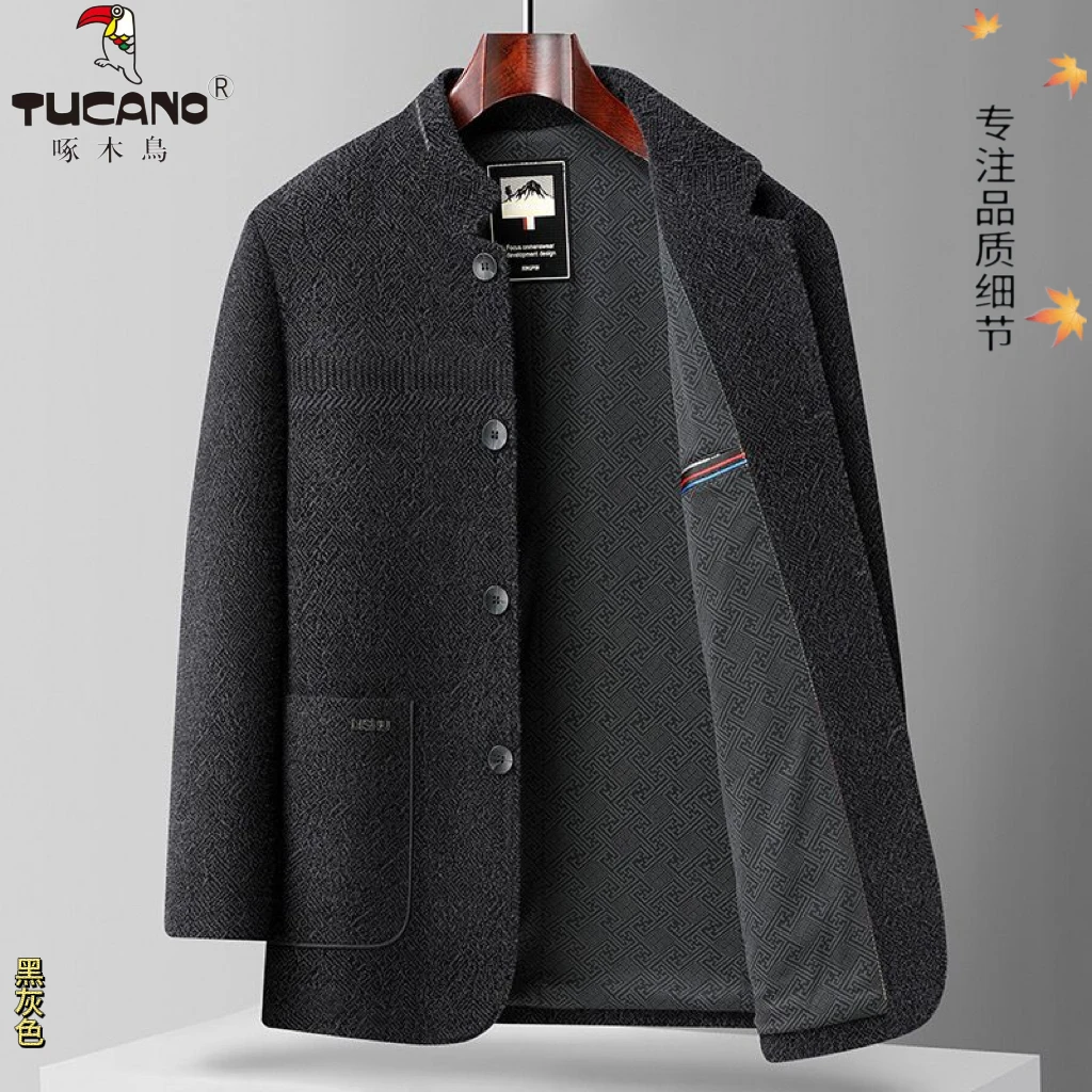 TUCANO/啄木鳥春秋新款男士休闲夹克中老年外套爸爸装时尚外套