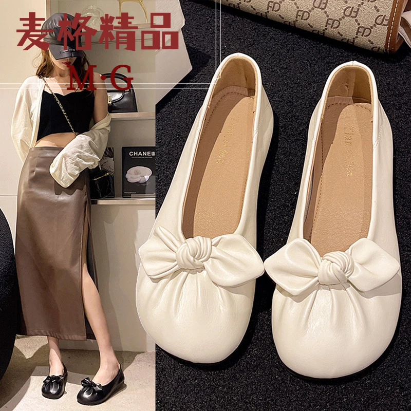 平底单鞋女夏2025春夏季新款法式玛丽珍鞋软浅口温柔蝴蝶结百搭