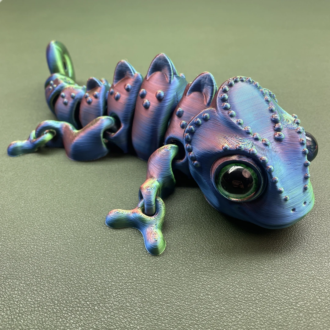 3D打印变色龙模型仿真动物摆件蜥蜴关节可动搞怪创意玩具儿童礼物