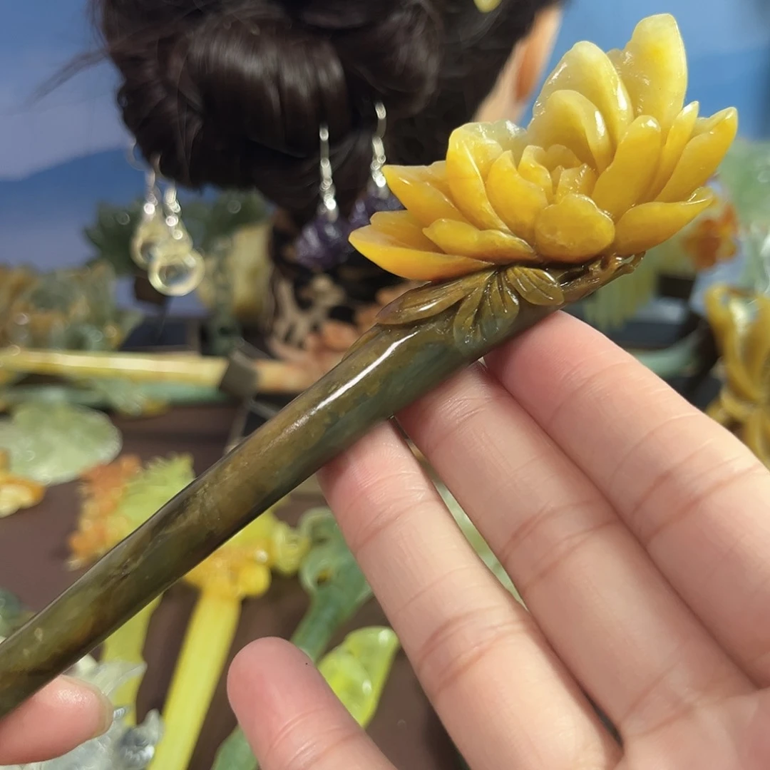 蛇纹石玉未镶嵌发饰