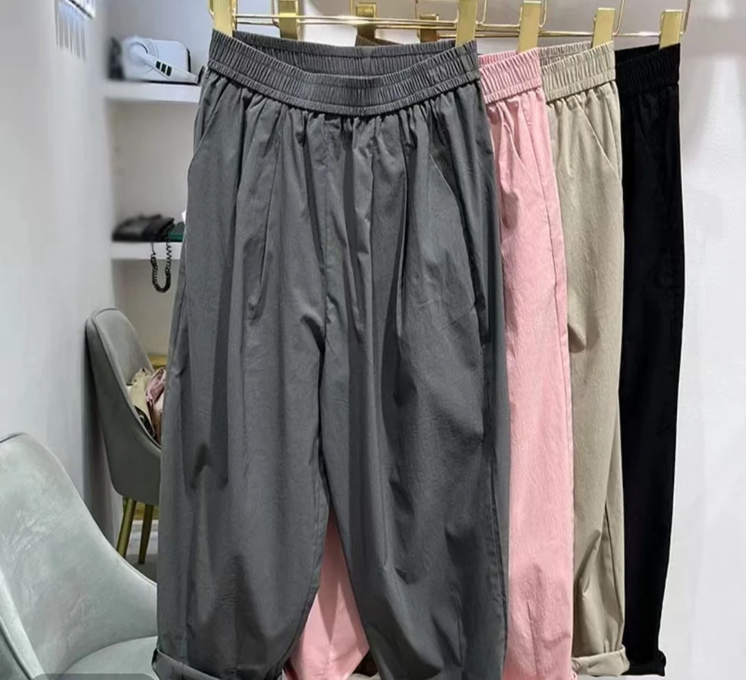 【迟迟家】“夏日凉凉”山本裤夏季薄款宽松休闲显瘦阔腿九分气球裤