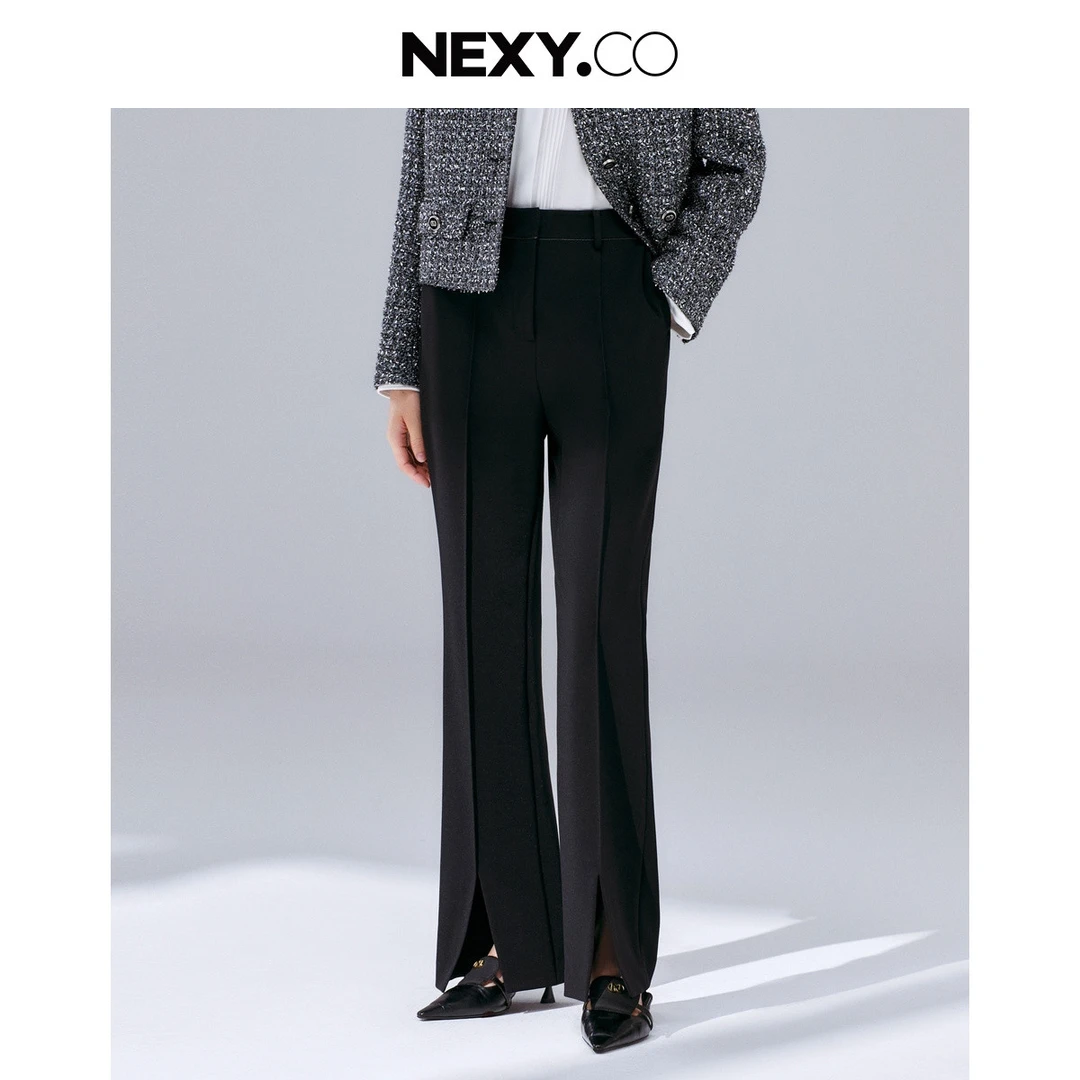 【思思专属】春季休闲商务时尚通勤穿搭垂感舒适开叉长裤