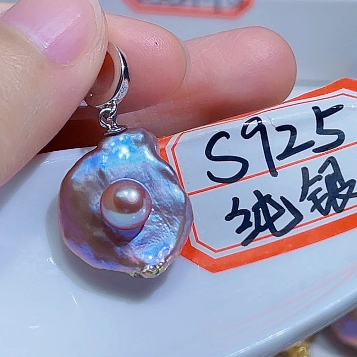 淡水珍珠银S925镶嵌颈饰