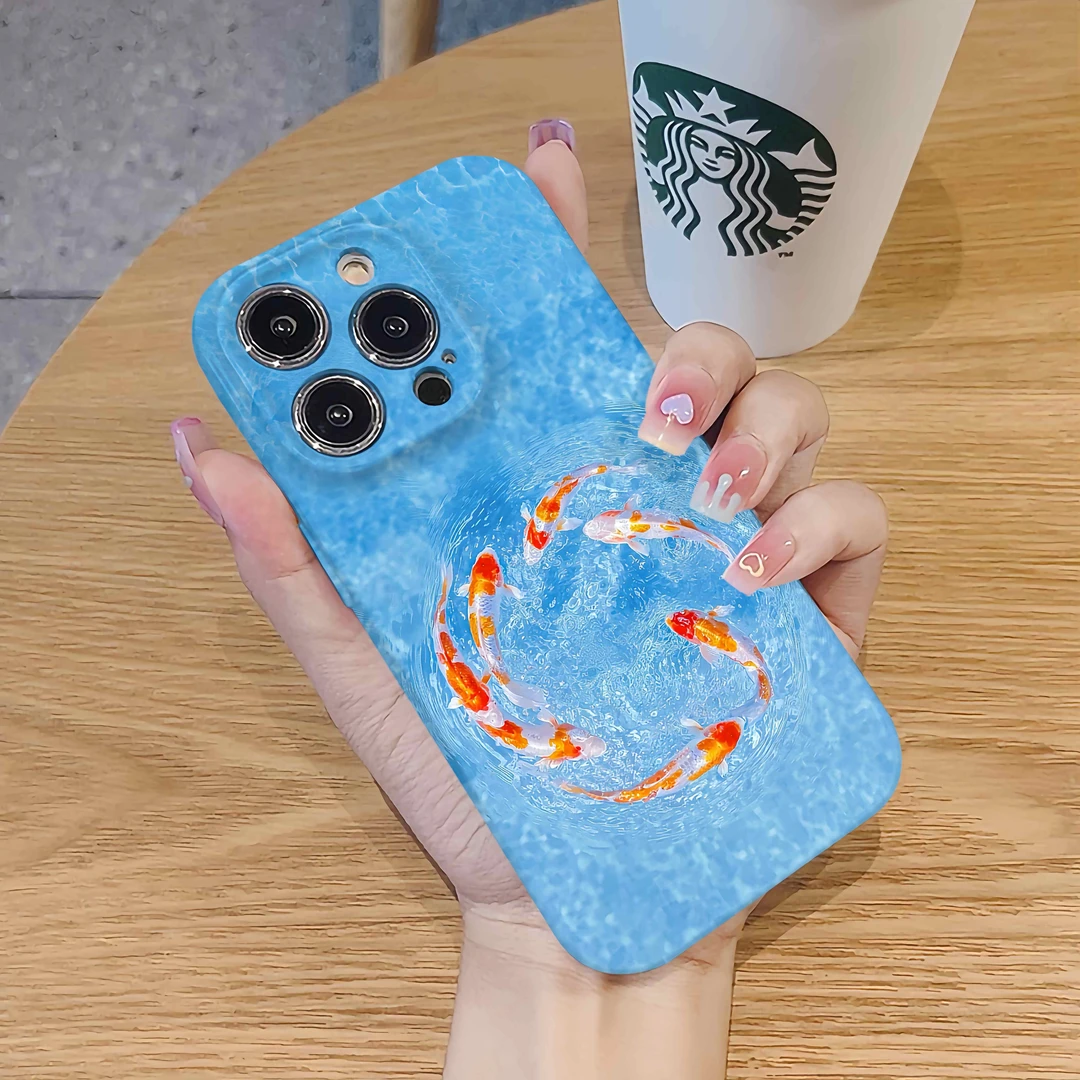 锦鲤如鱼得水适用苹果16promax 华为 小米vivo oppo荣耀手机壳