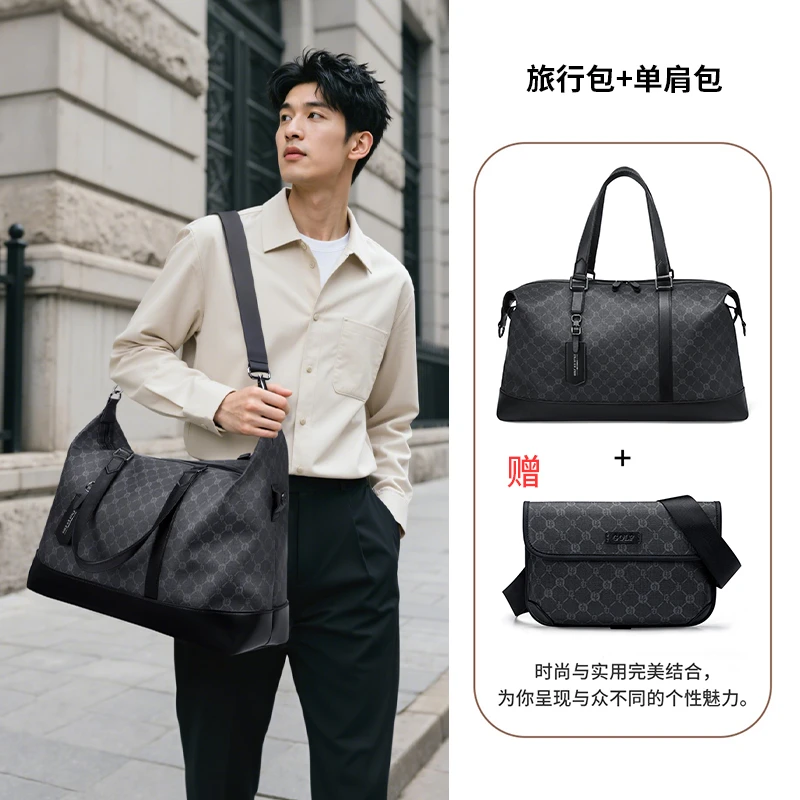 GOLF/高尔夫套装旅行包男经典老花手提包商务短途出差行李包袋男