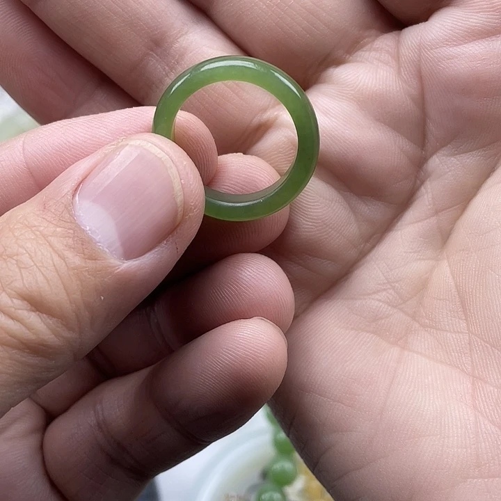 和田玉戒指未镶嵌如**珠18.5