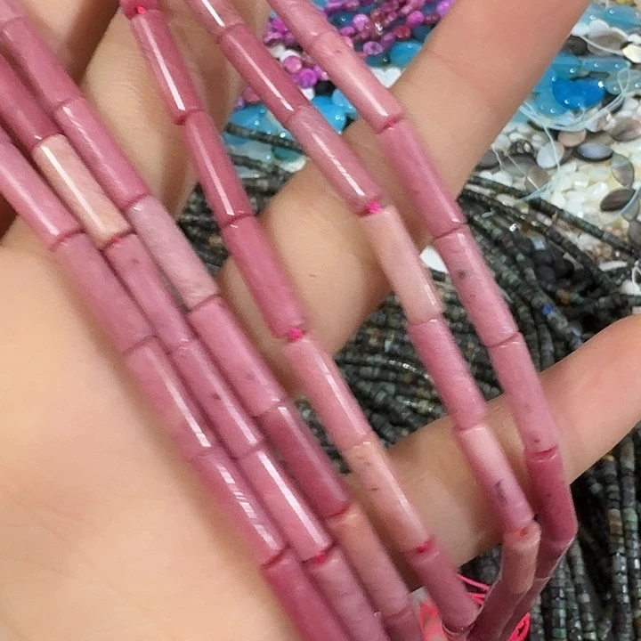 玛瑙/玉髓合金珠宝半成品一条红文管珠