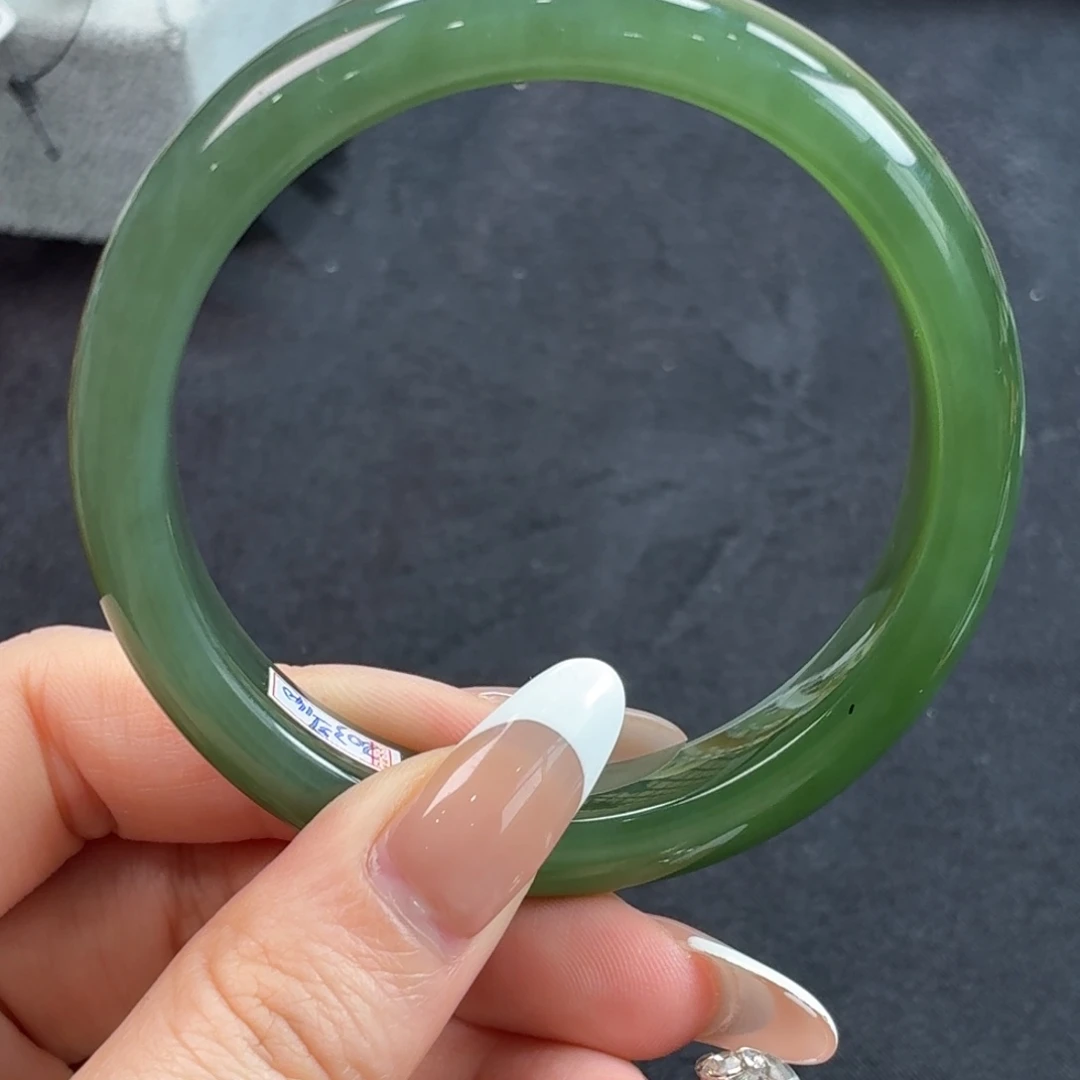 和田玉未镶嵌手镯碧玉正装双色渐变51