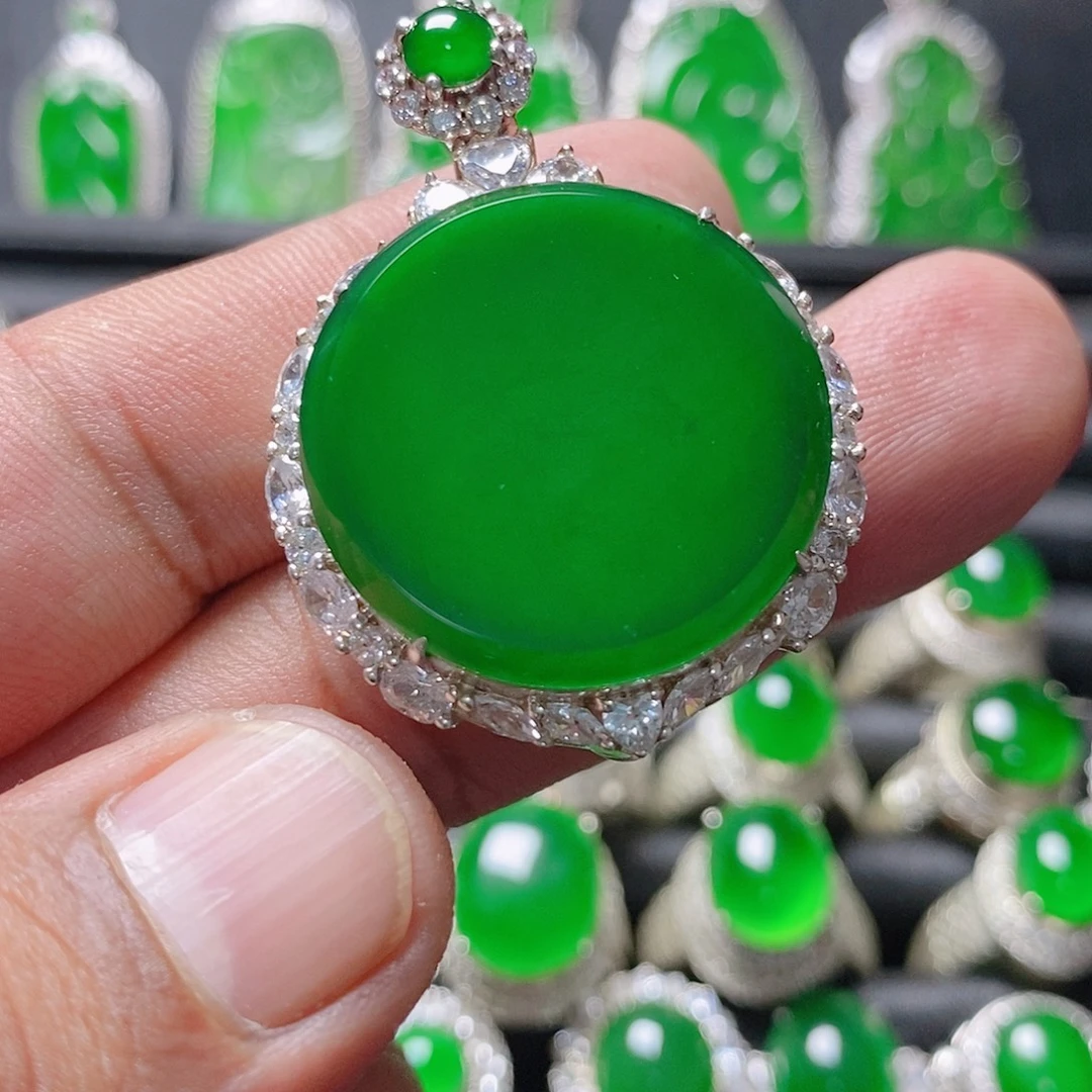 翡翠银S925镶嵌颈饰