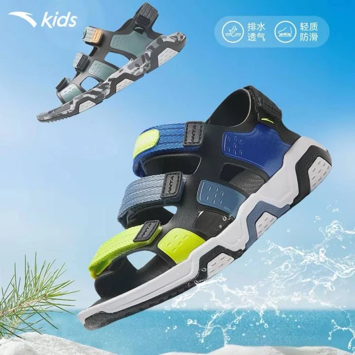 安踏儿童男大童新款透气舒适防滑休闲百搭款凉鞋潮/312436914