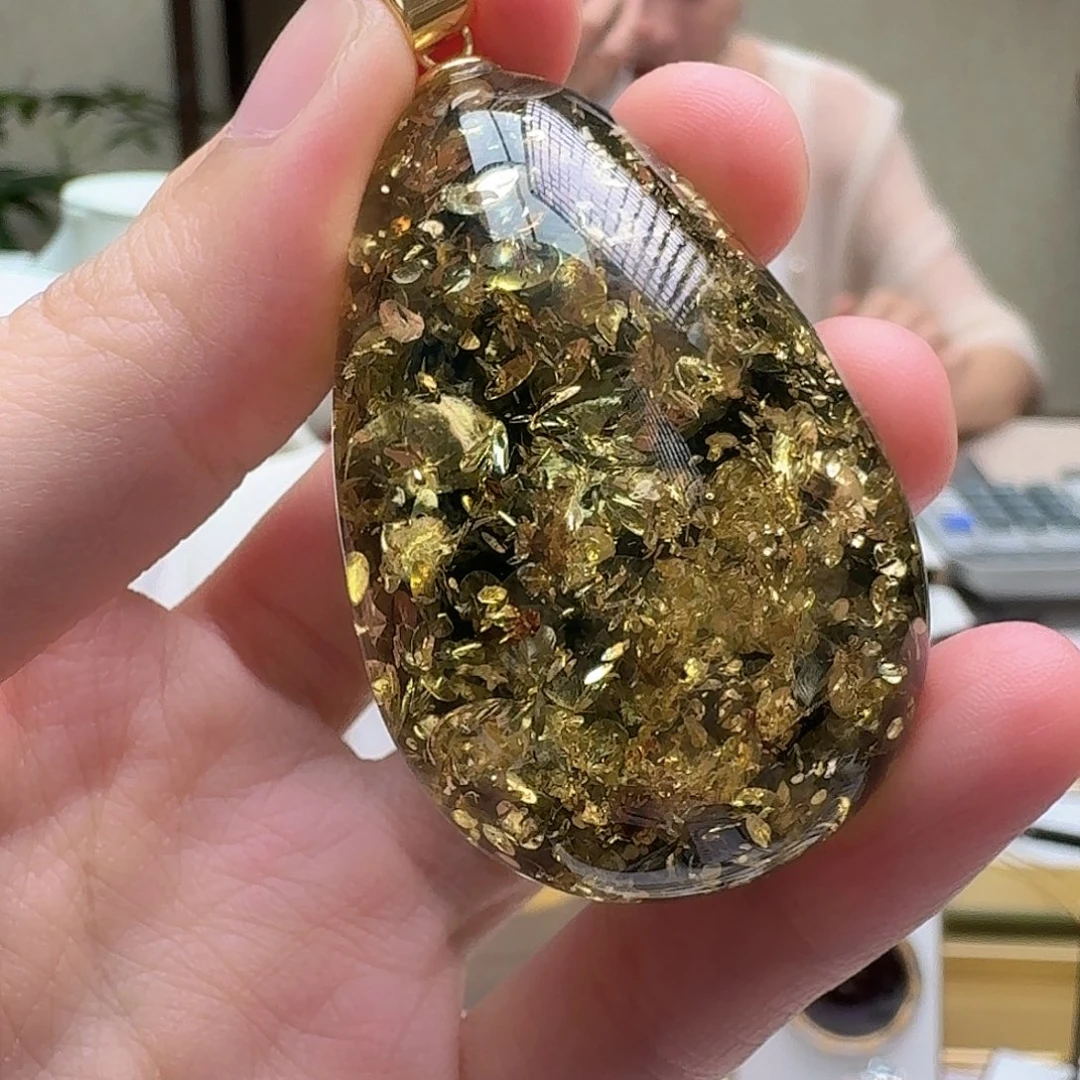 琥珀未镶嵌耳坠吊坠
