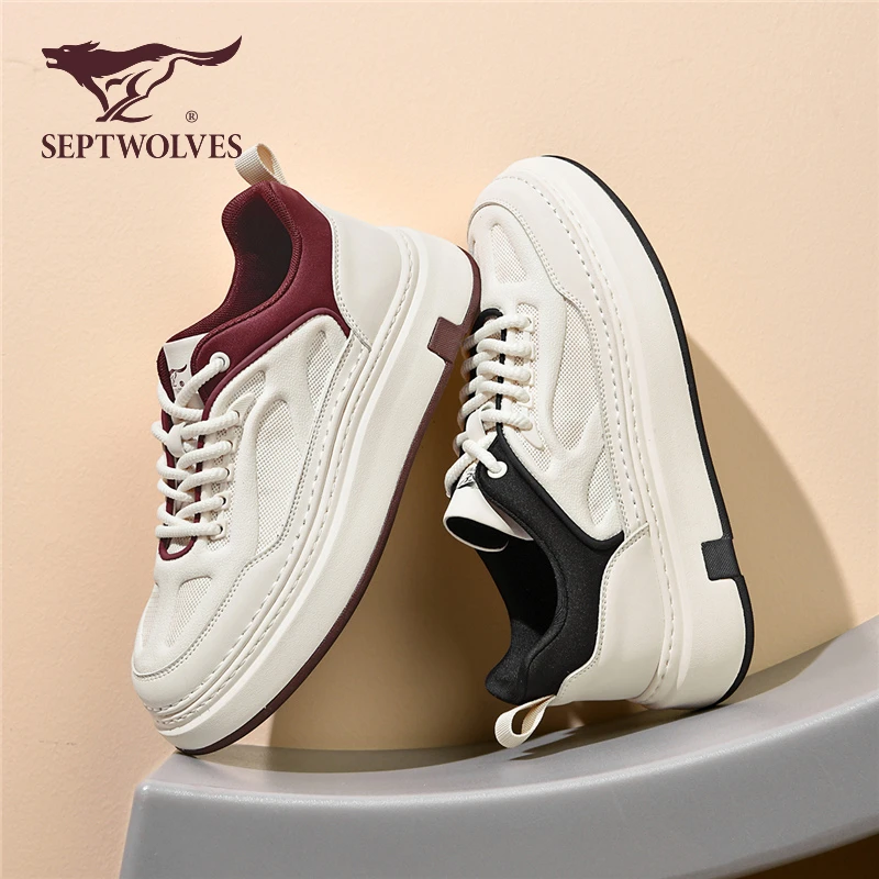 七匹狼男鞋2025新款四季透气厚底百搭男士小白鞋运动休闲板鞋9967