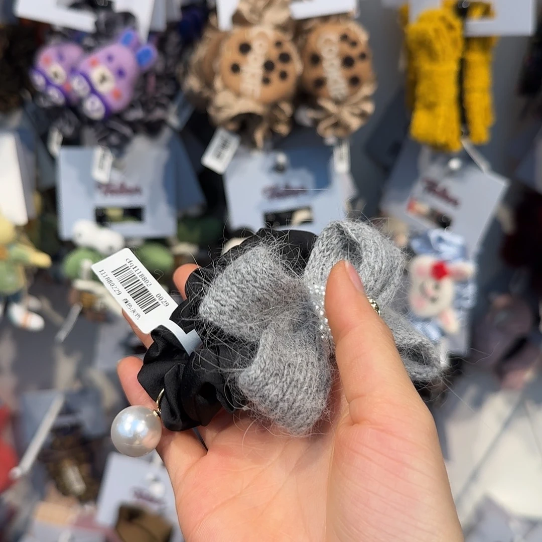 灰色蝴蝶结发圈 默认微瑕