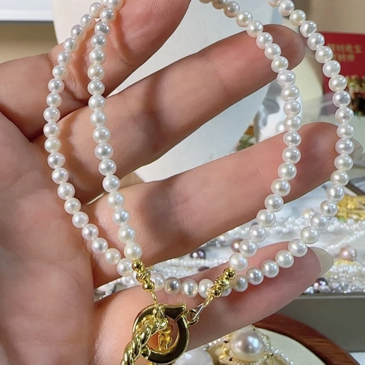 未镶嵌淡水珍珠3-4近圆白亮有正常纹