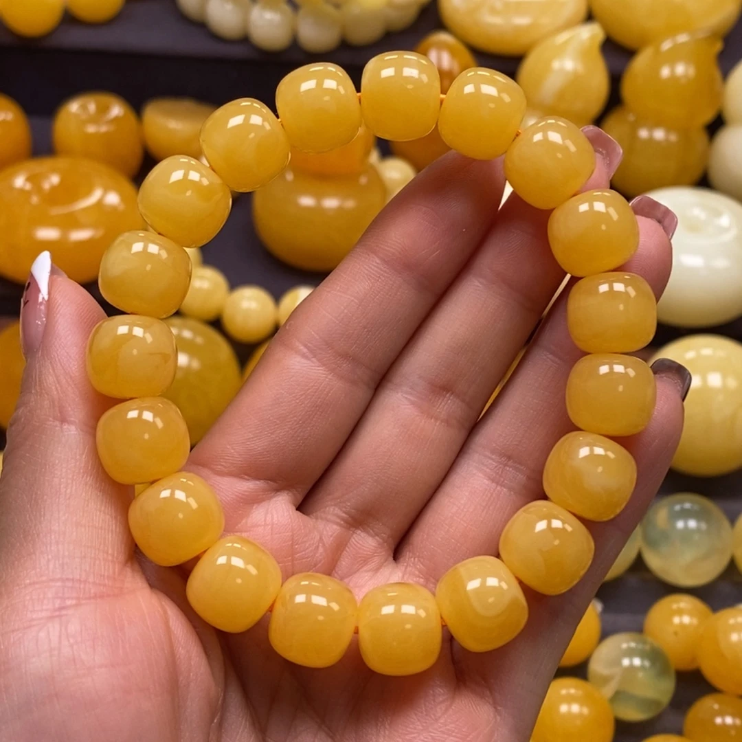 琥珀未镶嵌裸石同料手串