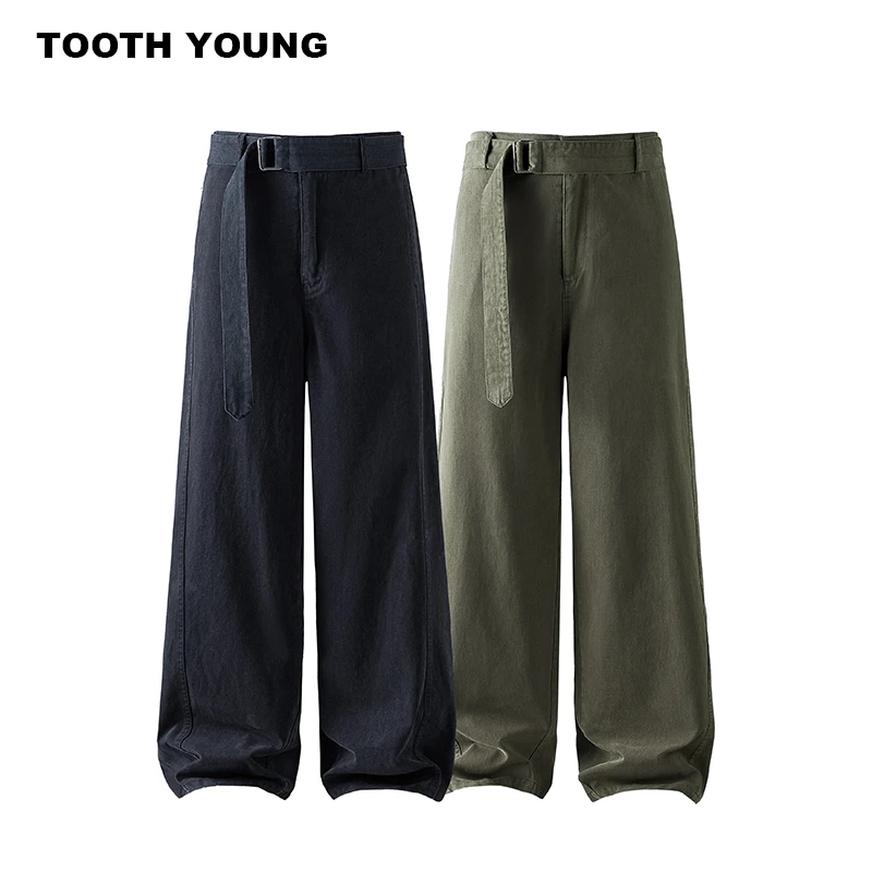 郑一爱穿搭 【阿苏特染裤】春上新宽松大码男士百搭纯色直筒休闲裤