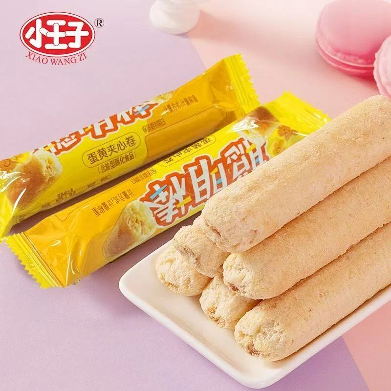 小王子蛋黄夹心卷聪明棒能量棒儿童膨化小吃糙米卷8090后怀旧零食