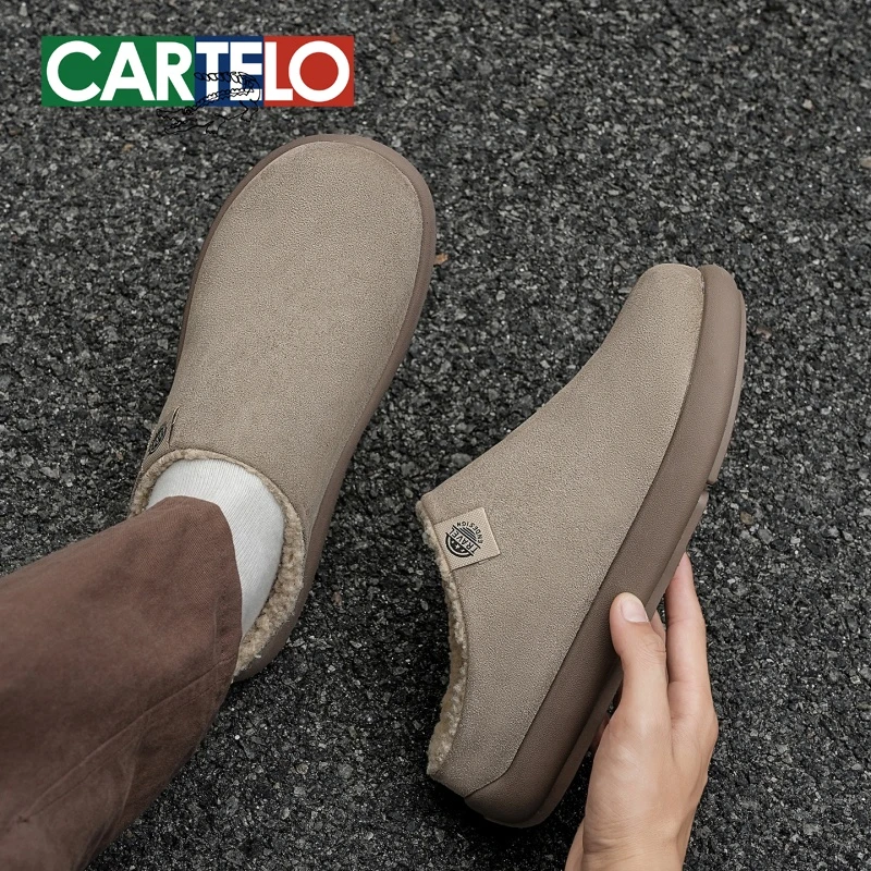 卡帝乐鳄鱼2025秋冬勃肯棉拖鞋防泼水懒人半拖鞋加绒保暖外穿软底