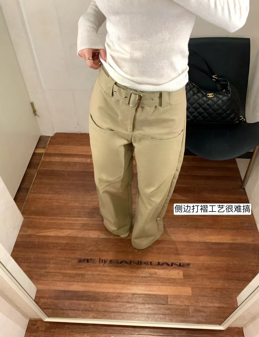 小众设计师品牌系列花苞褶皱工艺设计时尚休闲裤