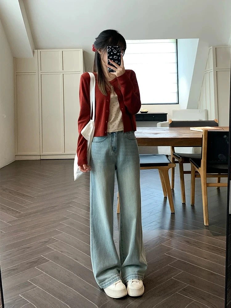 【默认瑕疵无运费险】新款春夏高腰百搭阔腿裤喇叭裤直筒裤牛仔裤