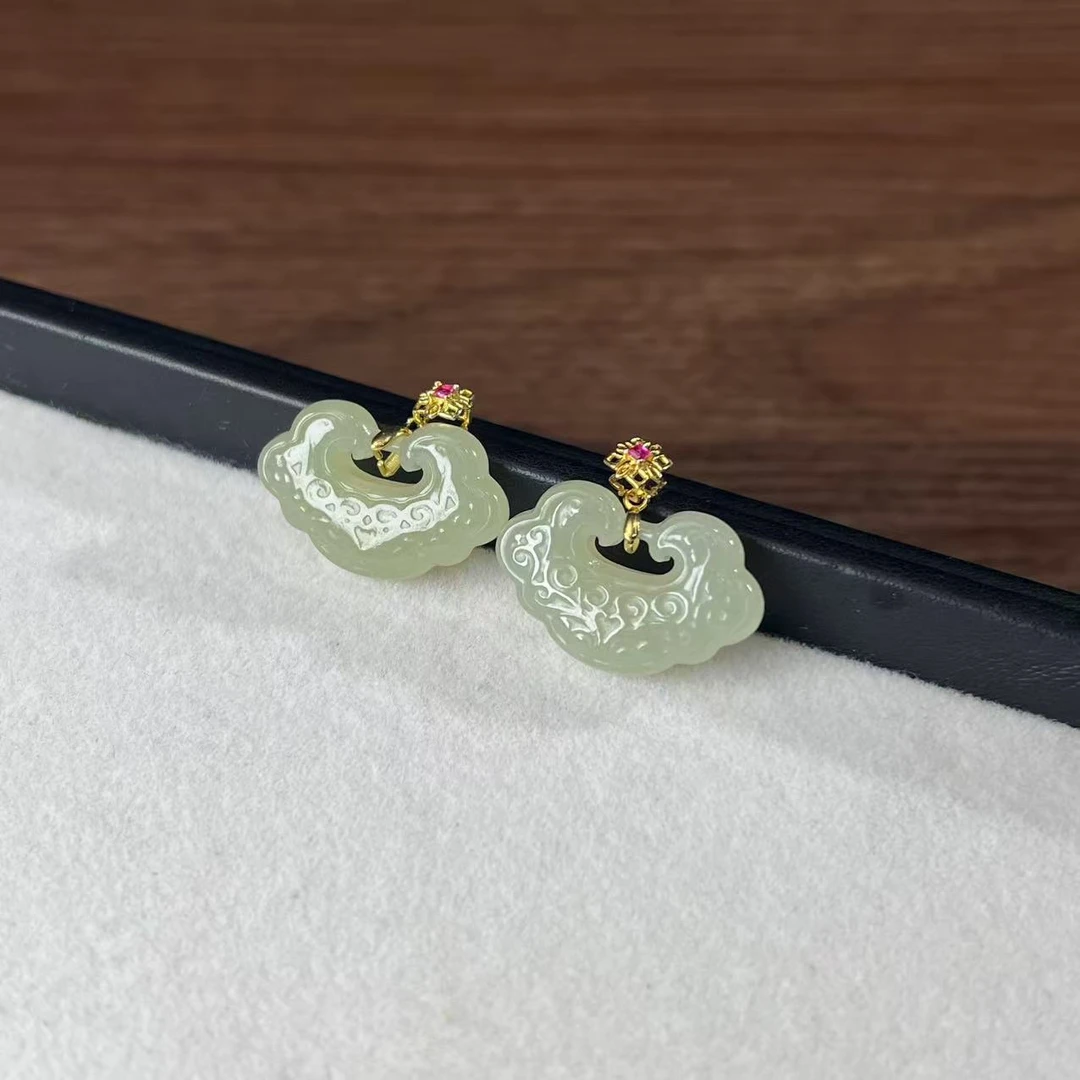 【睿泽鉴宝】S925和田玉晴水如意锁多样性发一 15*24*5mm KL0100059