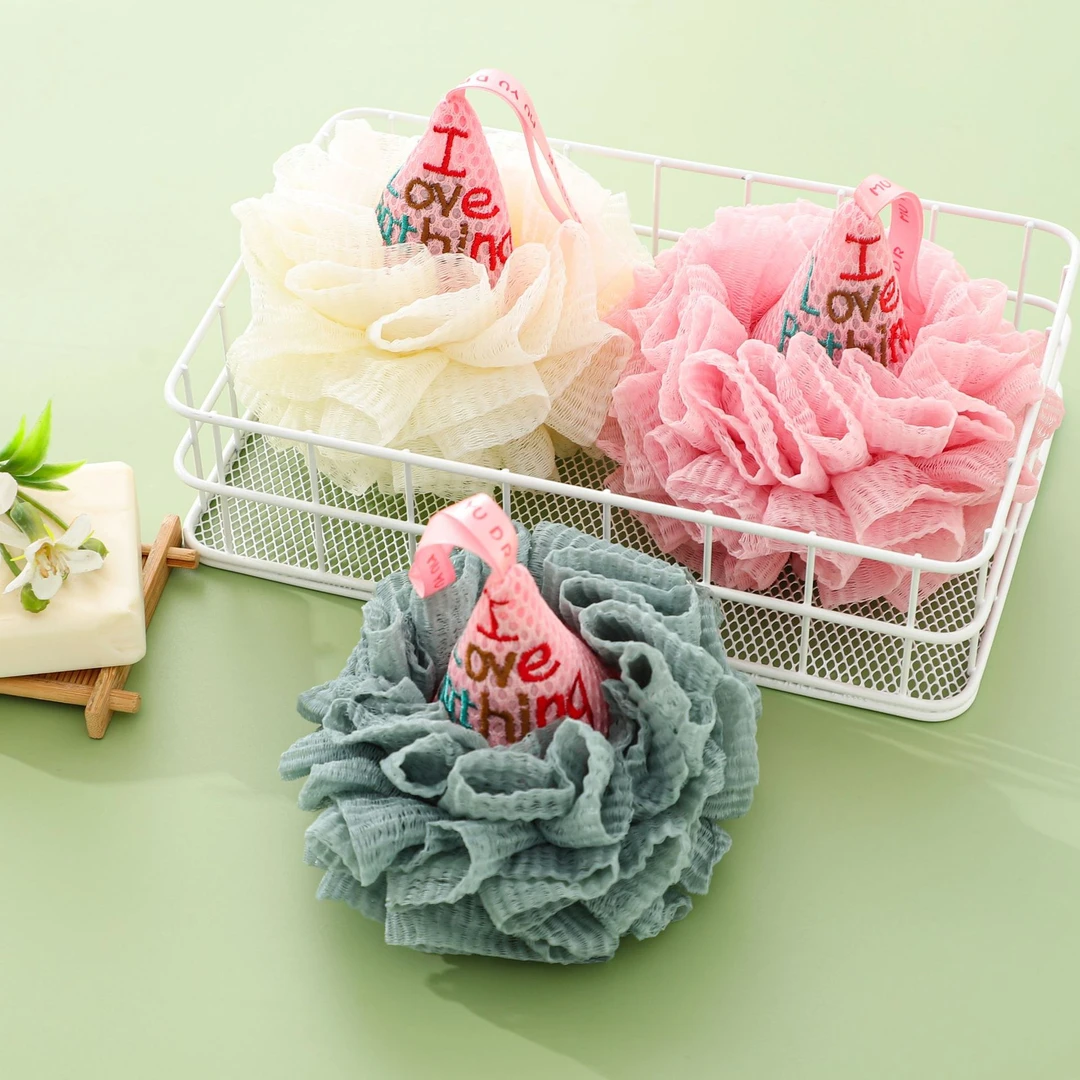 新疆包邮-沐浴球沐浴花搓背洗浴泡泡柔软不散浴花儿童搓澡球泡澡