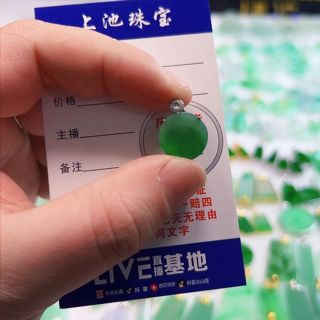 翡翠颈饰18K金镶嵌水*翡翠