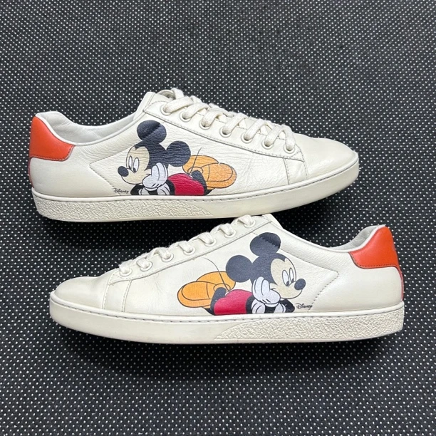 95新 GUCCI/古驰 39码 25cm 古驰 米奇印花 迪士尼 板鞋