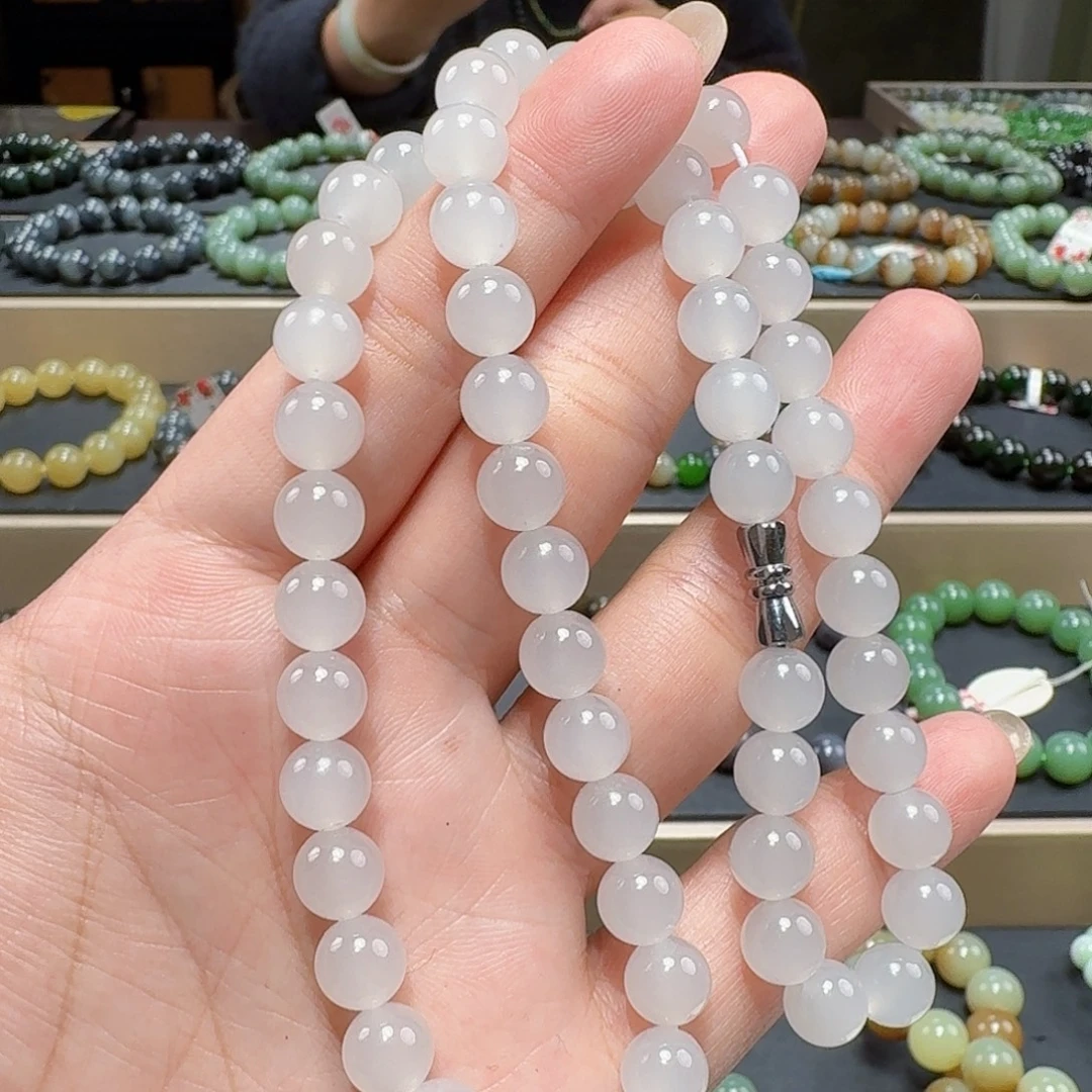 和田玉未镶嵌手链8野牛沟 特细